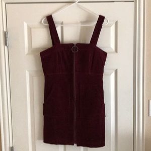 Corduroy zip up dress